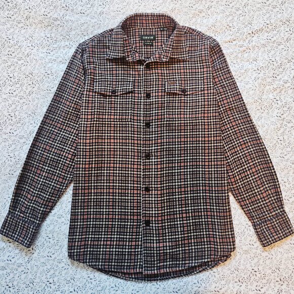 Orvis Men's Flannel Plaid Shirt Fairbanks Cotton Size M - Picture 2 of 10